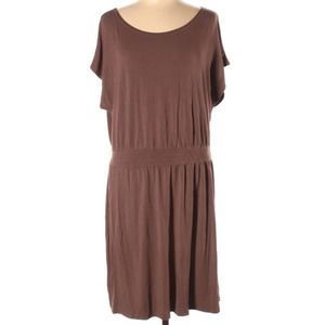 Piko 1988 Brown Elastic Waist Jersey Dress L